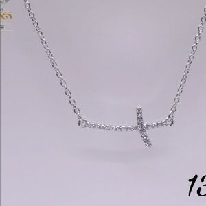 925 stamped sterling silver cross necklace